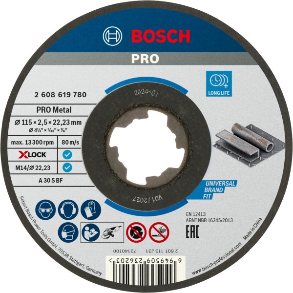 Bosch X-LOCK Standard for Metal Trennscheibe gerade