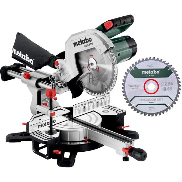 Metabo Kappsäge KGS 254 M Set mit 2. Hartmetall-Sägeblatt - Karton