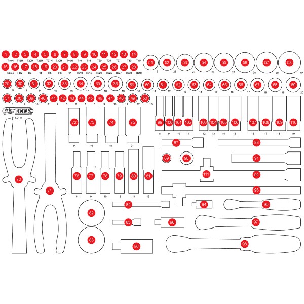 KS Tools Leere Schaumstoffeinlage zu 811.0111