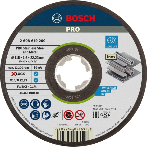 Bosch Trennscheibe X-LOCK gerade Expert for Inox AS 46 T INOX BF