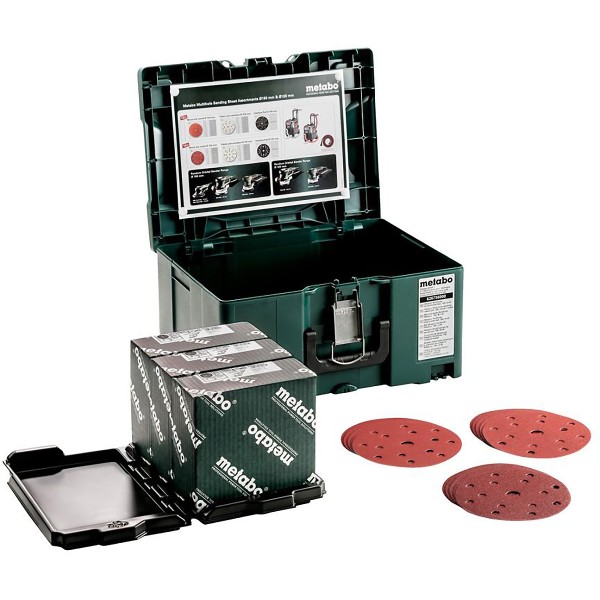 Metabo metaBOX Schleifmittel-Set multi-hole professional für Holz + Metall - 150 teiliges Set