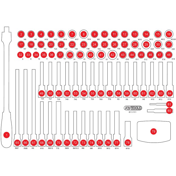 KS Tools Leere Schaumstoffeinlage zu 811.1111