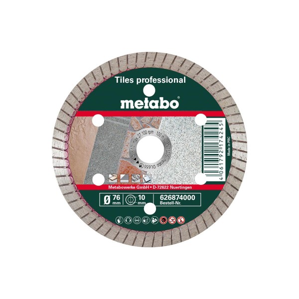 Metabo Diamanttrennscheibe, 76x10,0mm, TP, Fliesen professional