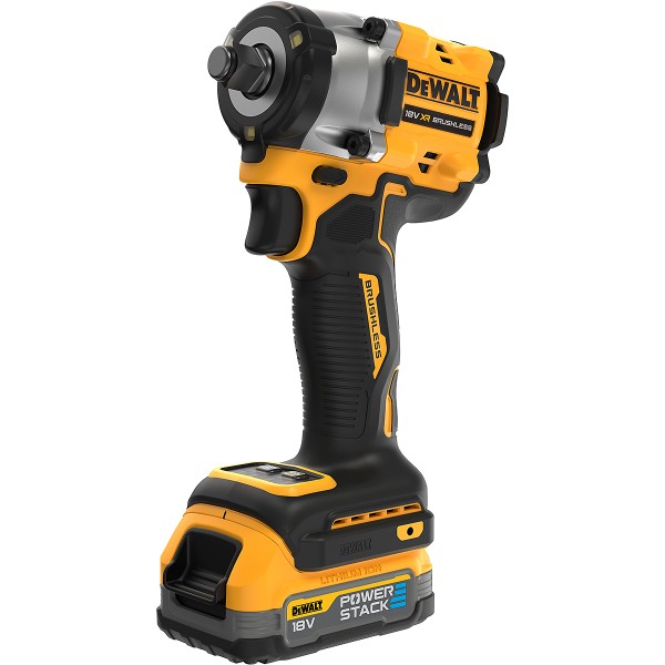 DEWALT Akku-Schlagschrauber 1/2 Zoll XR 18V 406Nm + 2 Powerstack Akku 1,7 Ah + Schnellladegerät