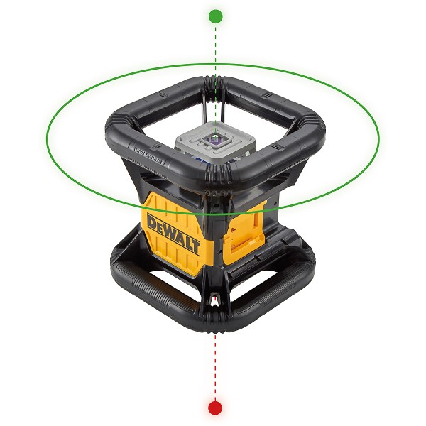 DEWALT Akku 2-Punkt-Rotationslaser 18V rot Vertikal-Lot doppelt + Akku + Schnellladegerät