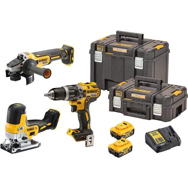 DEWALT 3er Akku-Kombopack 18V XR + 2 Akku + Schnellladegerät