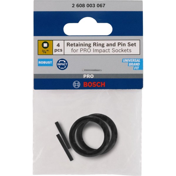 Bosch Retaining Ring and Pin Set for PRO Impact Socket, 3/4", 4 teiliges Set