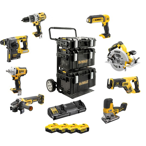 DEWALT 8er Akku Kombopack 18V + 4 Akku + Doppelschnellladegerät II