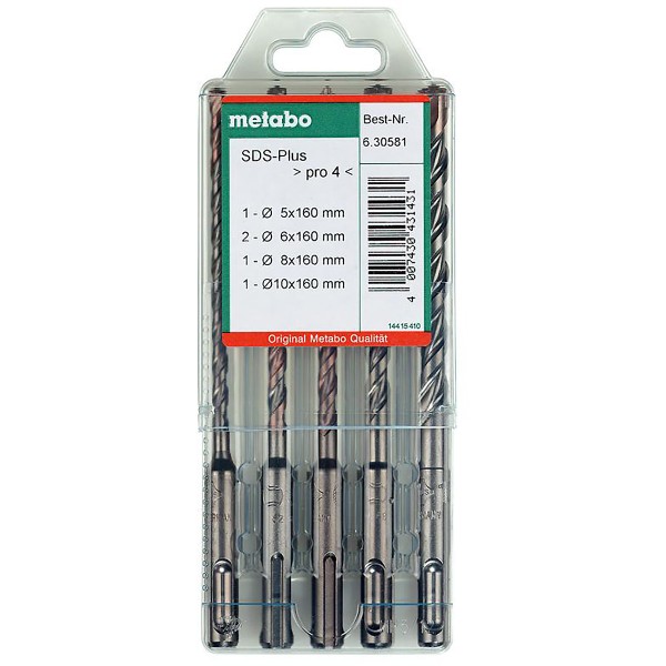 Metabo SDS-plus Pro 4-Bohrersatz - 5 teiliges Set