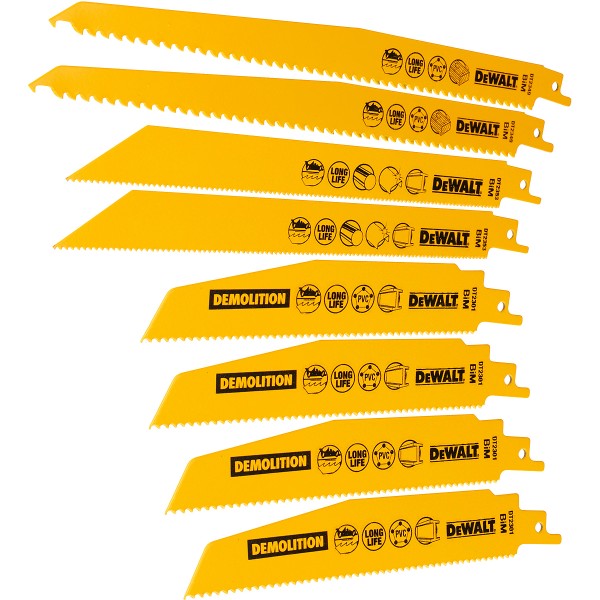 DEWALT Säbelsägeblatt Set Bi-Metall 8-tlg.