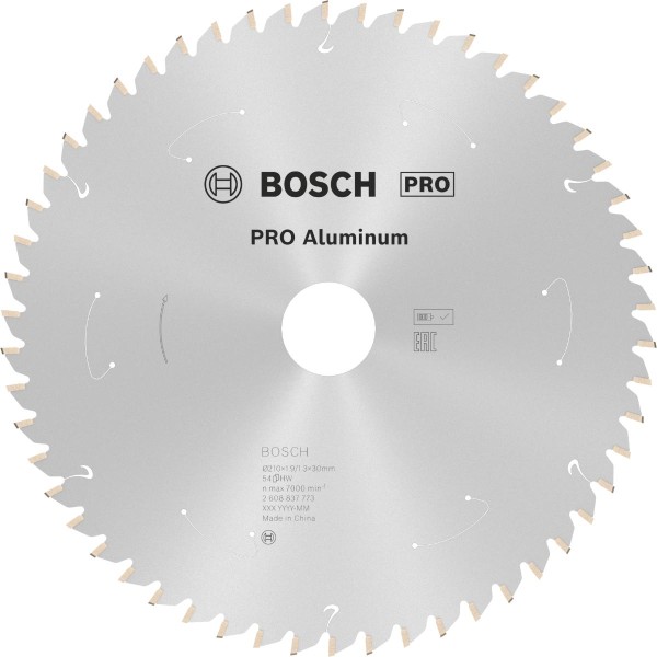 Bosch Akku-Kreissägeblatt Standard for Aluminium 210 x 1,9/1,3 x 30, 54 Zähne