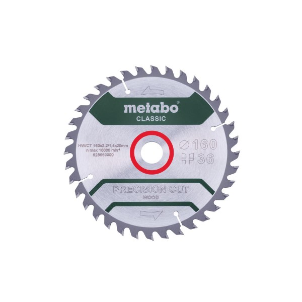 Metabo Sägeblatt precision cut wood - classic 160x2,2/1,4x20 Z36 WZ 10° - Blister