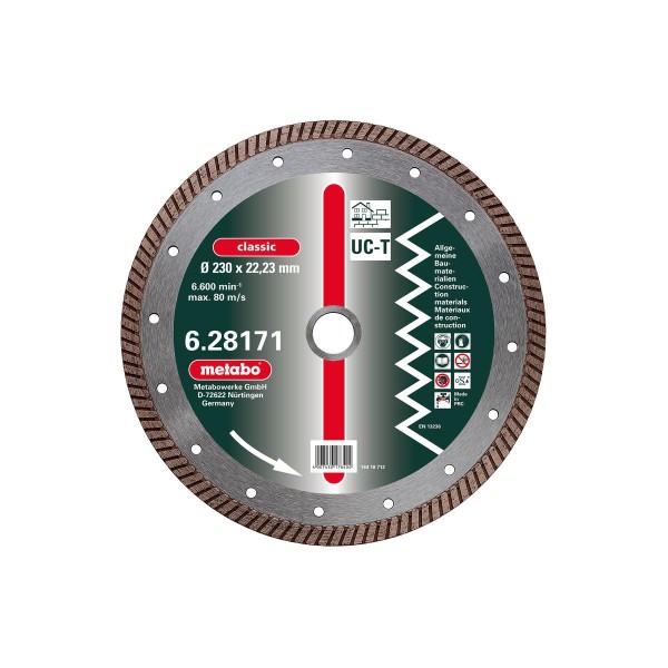 Metabo Diamant-Trennscheibe, 180 x 2,3 x 22,23 mm, classic, UC-T, Turbo / Universal