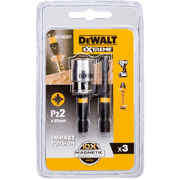 DEWALT Bit-Set schlagfest PZ2 50mm 3-tlg.