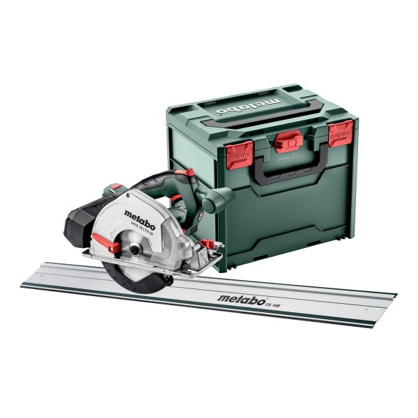 Metabo Akku-Metall-Handkreissäge MKS 18 LTX 58 FS Set mit Führungsschiene FS 160 - metaBOX 340 - 18V x