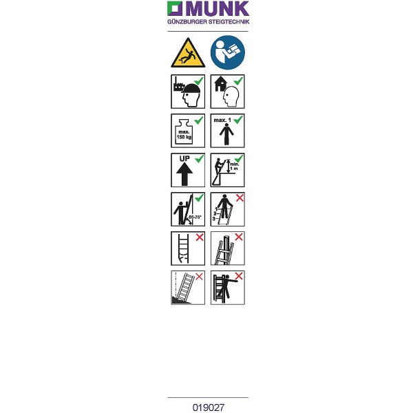 Hinweis-Aufkleber für ML-Stehleitern beidseitig begehbar