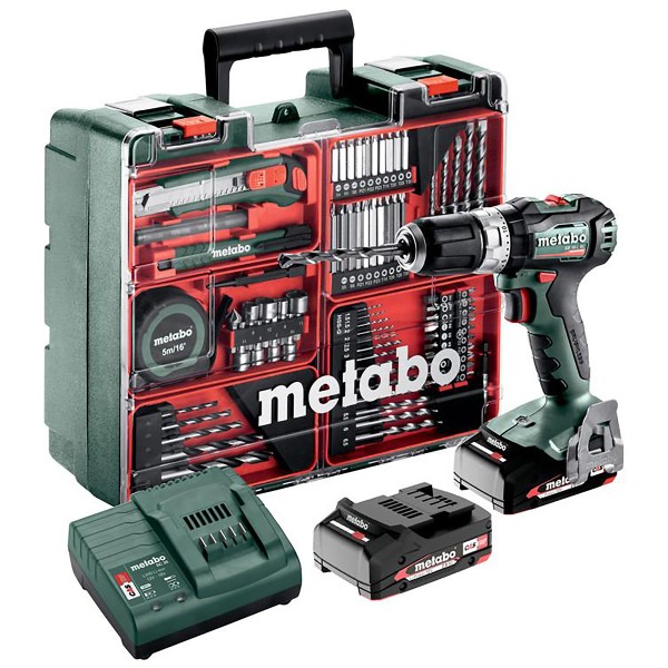 Metabo Akku-Schlagbohrschrauber SB 18 L BL Set Mobile Werkstatt - Kunststoffkoffer - 18V 2x2Ah Li-Power + SC 30