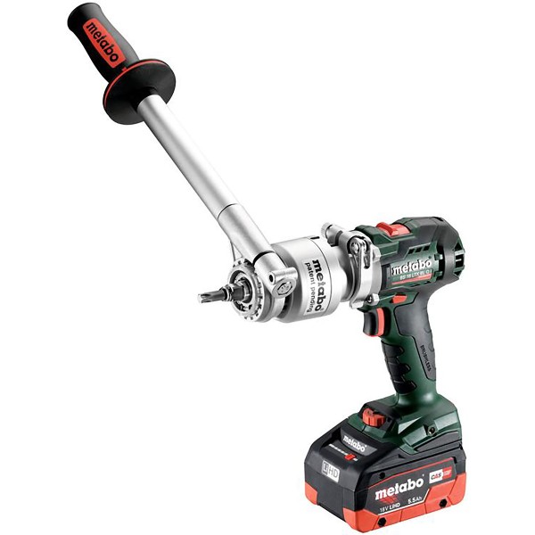 Metabo Akku-Bohrschrauber BS 18 LTX BL Q I metaBOX 145 L - 18V 2x5.5Ah LiHD + ASC 145 mit langem Zusatzhandgriff