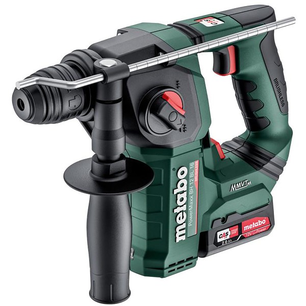 Metabo Akku-Bohrhammer PowerMaxx BH 12 BL 16 metaBOX 145 - 12V 2x2Ah Li-Power + SC 30