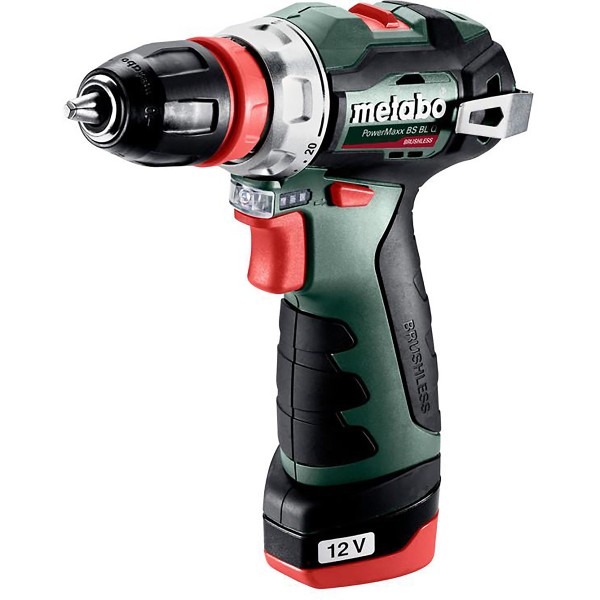 Metabo Akku-Bohrschrauber PowerMaxx BS BL Q Kunststoffkoffer - 12V 2x2Ah Li-Power + LC 40