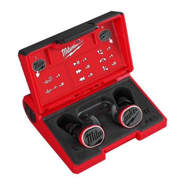 Milwaukee USB Bluetooth Kopfhörer, L4B3 RED LITHIUM Akku mit Ladekabel