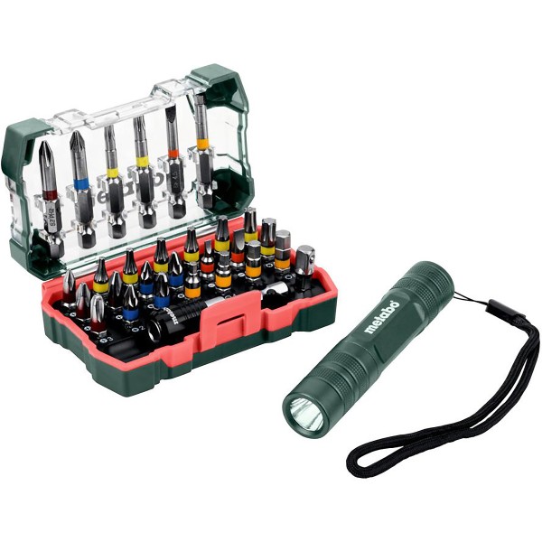 Metabo Bit-Box SP, 29 teiliges Set + Mini Flash light