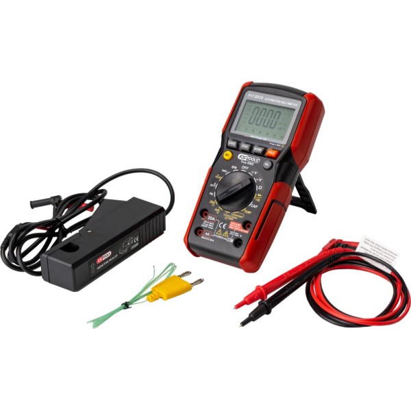 KS Tools Digital Multimeter inkl. Prüfspitzen mit integriertem Schlagschutz