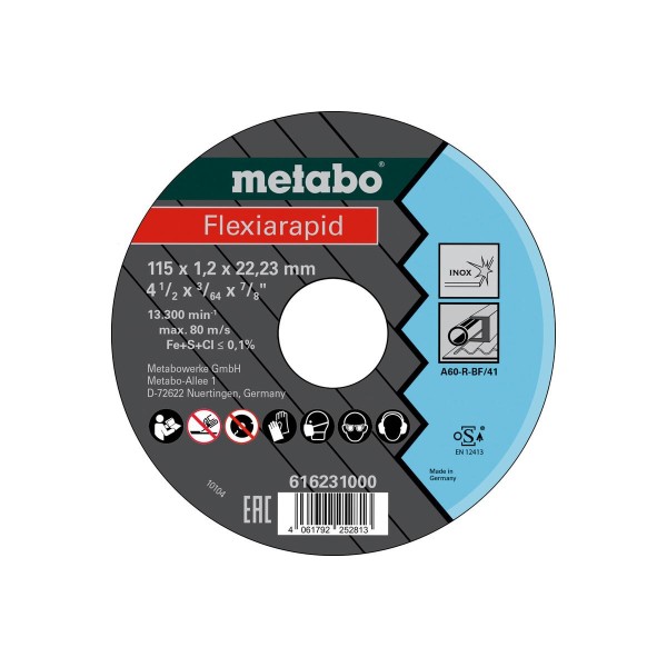 Metabo Flexiarapid Inox, Trennscheibe, gerade Ausführung