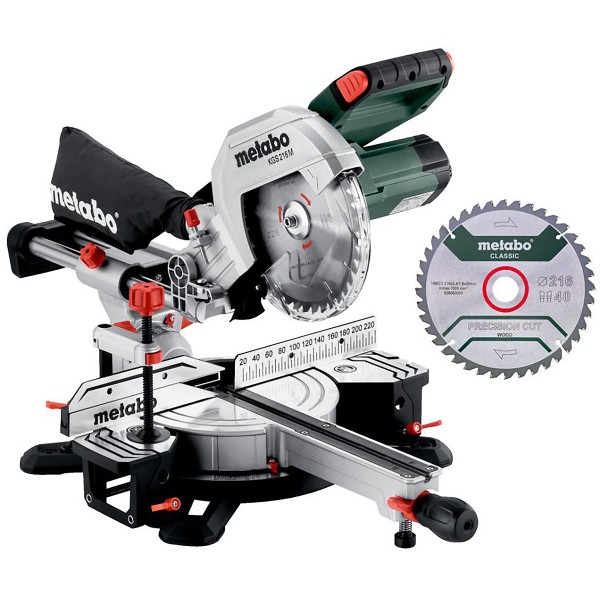 Metabo Kappsäge KGS 216 M Set mit 2. Hartmetall-Sägeblatt - Karton