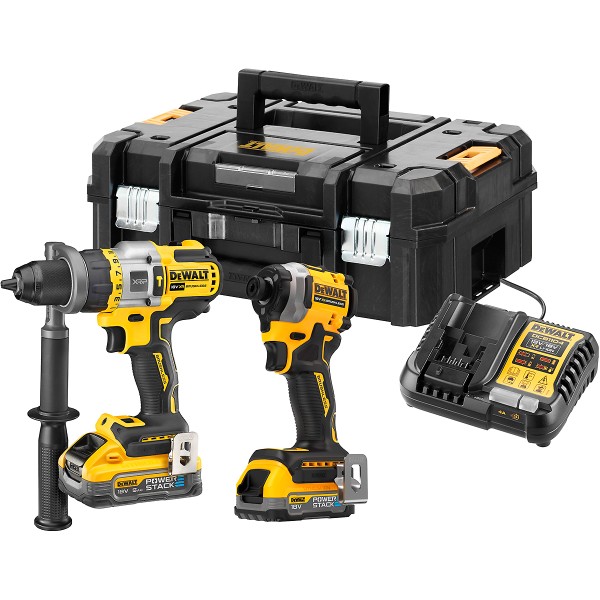 DEWALT 2er Akku Kombopack XR 18V + 2 Powerstack Akkus + Schnellladegerät III