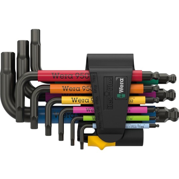 Wera 950/9 Hex-Plus Multicolour Imperial 3 Winkelschlüsselsatz, zöllig, BlackLaser