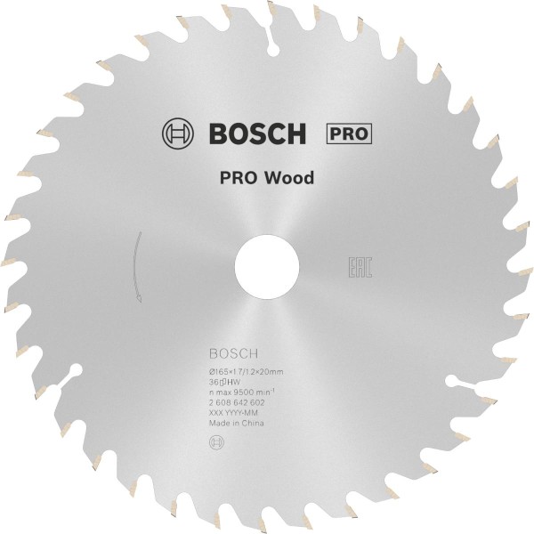 Bosch Kreissägeblatt Optiline Wood für Handkreissägen ø 165 mm, 20 mm Bohrung