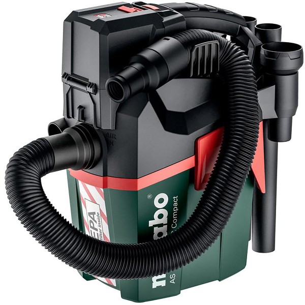 Metabo Akku-Sauger AS 18 HEPA PC Compact mit manueller Filterreinigung und HEPA Filter - Karton