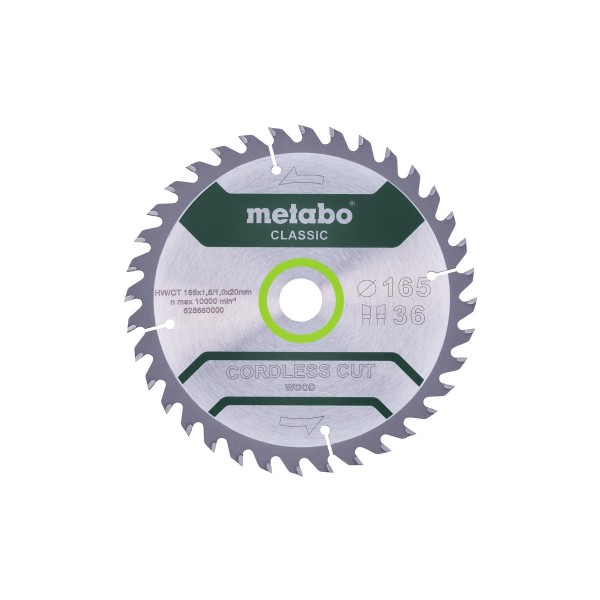 Metabo Sägeblatt cordless cut wood - classic 165, WZ- Blister