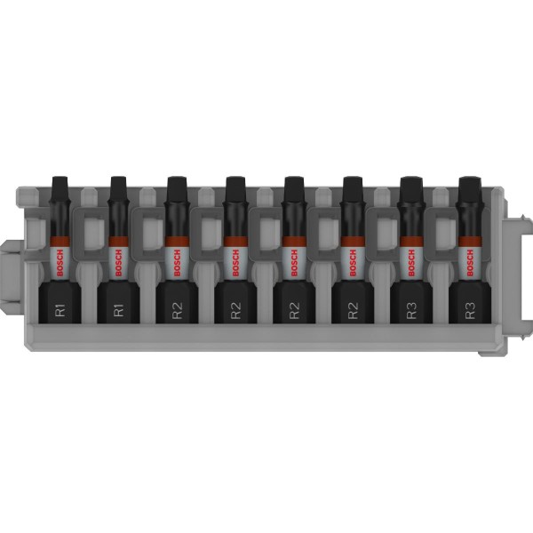 Bosch PRO Robertson Impact Bit,R1(x2),R2(x4),R3 (x2),55 mm, 8-teiliges Set