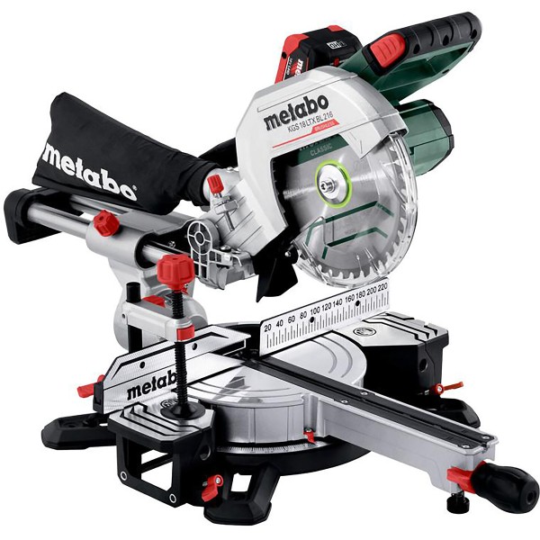 Metabo Akku-Kappsäge KGS 18 LTX BL 216 mit Zugfunktion - - 18V 2x8Ah LiHD + ASC 145