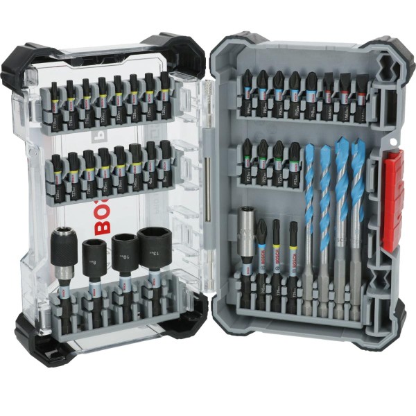 Bosch PRO Impact Schrauberbits und Multi Construction Bohrer Mixed, 40-teiliges Set