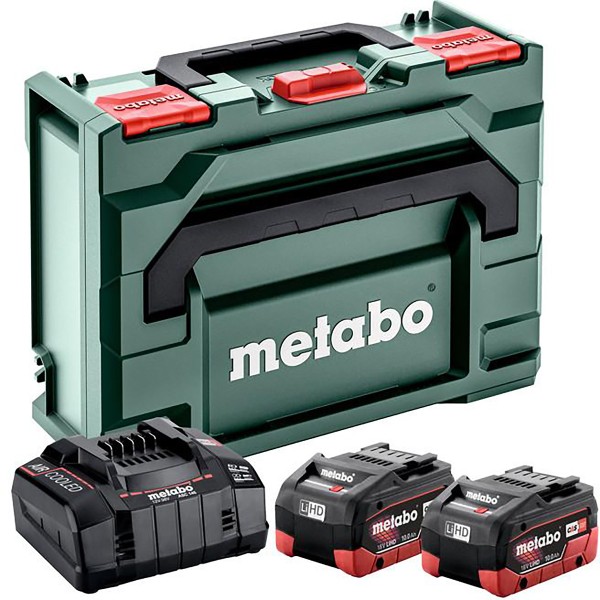 Metabo Basis-Set 2x LiHD 10Ah + ASC 145 + metaBOX