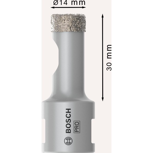 Bosch Diamanttrockenbohrer Dry Speed Best for Ceramic, Arbeitslänge (mm):30