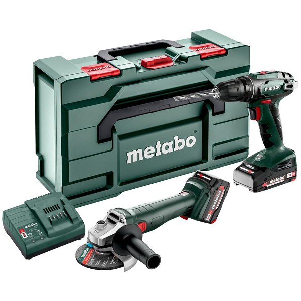 Metabo Akku Combo Set 2.4.3 18 V BS 18 + W 18 L 9-125 - metaBOX 165 L