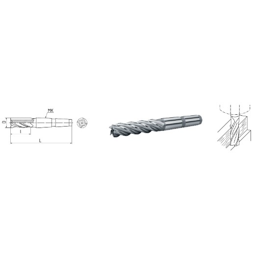 ELMAG HSS Co5-Schaftfräser mit Morsekegel DIN 845