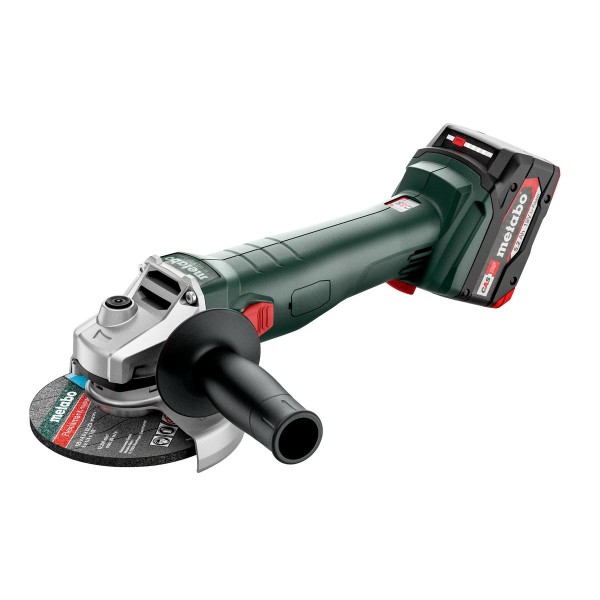 Metabo Akku-Winkelschleifer W 18 L 9-125 Quick mit Schnellspannmutter - metaBOX 165 L - 18V 2x5.2Ah Li-Power + ASC 55