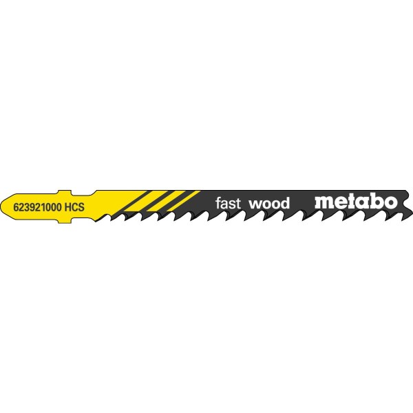 Metabo Stichsägeblätter fast wood 74 / 4,0-5,2 mm progressiv, HCS mit Eintauchspitze - 5 Stück