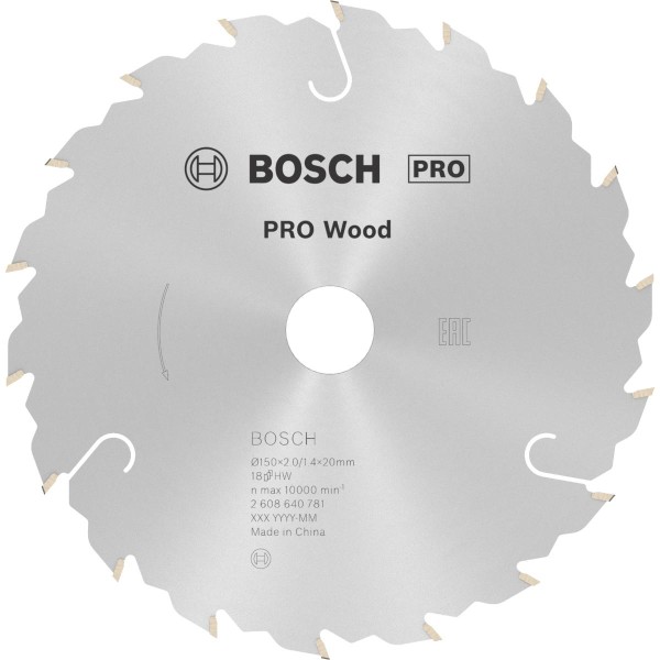 Bosch Kreissägeblatt Speedline Wood, Außendurchmesser (mm):150, Bohrung (mm):20, Schnittbreite (mm):